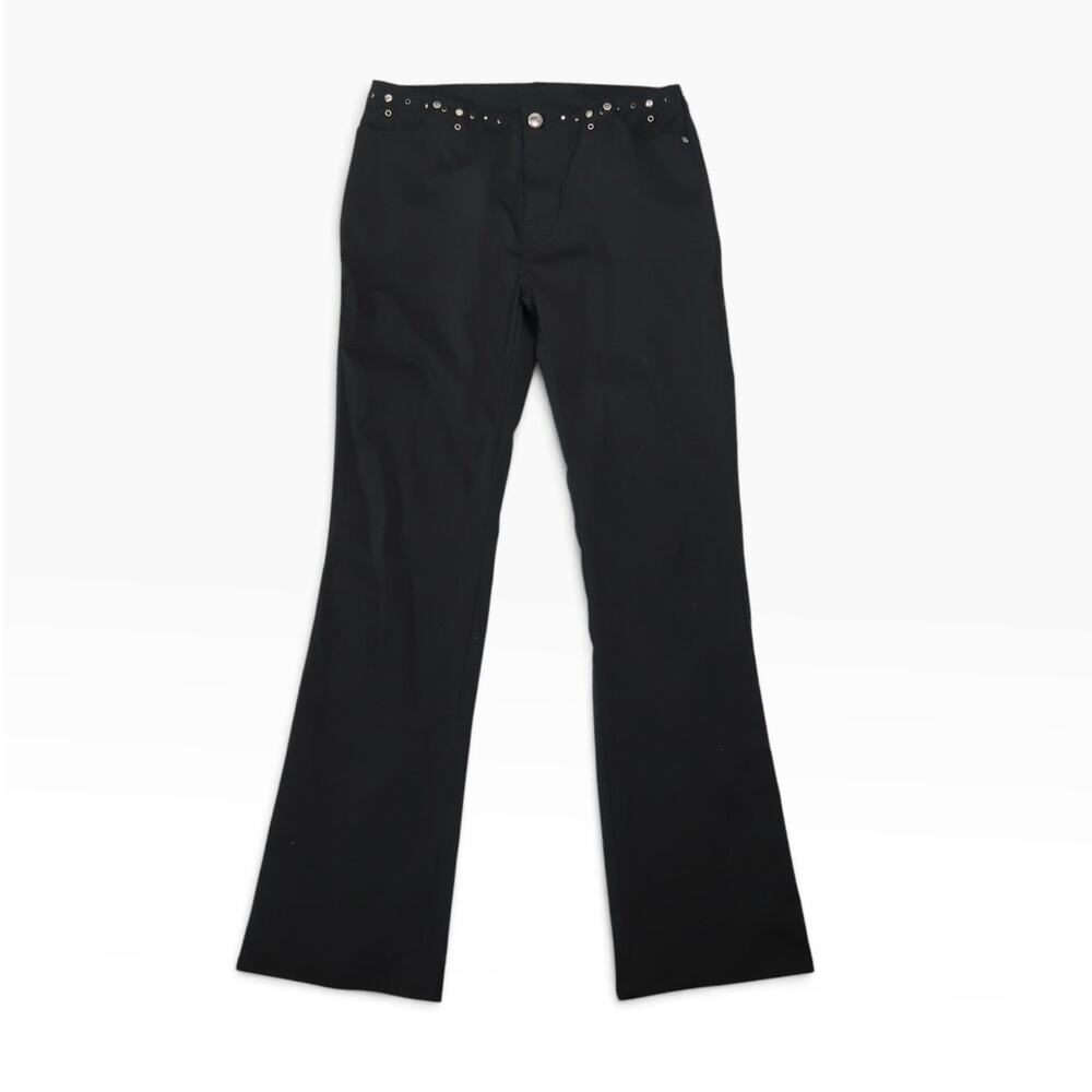 Vintage Y2K Harley Davidson Black Studded Pants Low Rise Bootcut Biker Womens 4